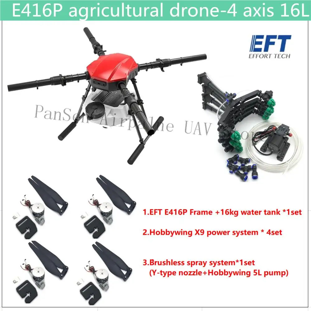 

NEW EFT E416P 16L 16kg Agricultural spray drone frame kit four-axis Folding Quadcopter with Hobbywing X9 power system UAV