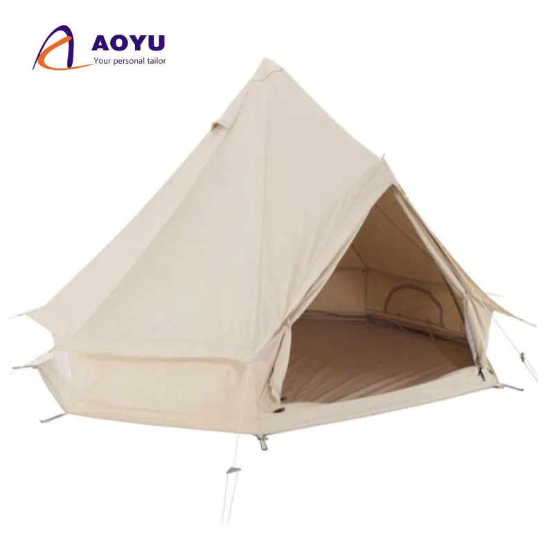 

High Quality Waterproof Four Season large Canvas Tents Camping Outdoor Family Steel frame Yurt Tent for Sale