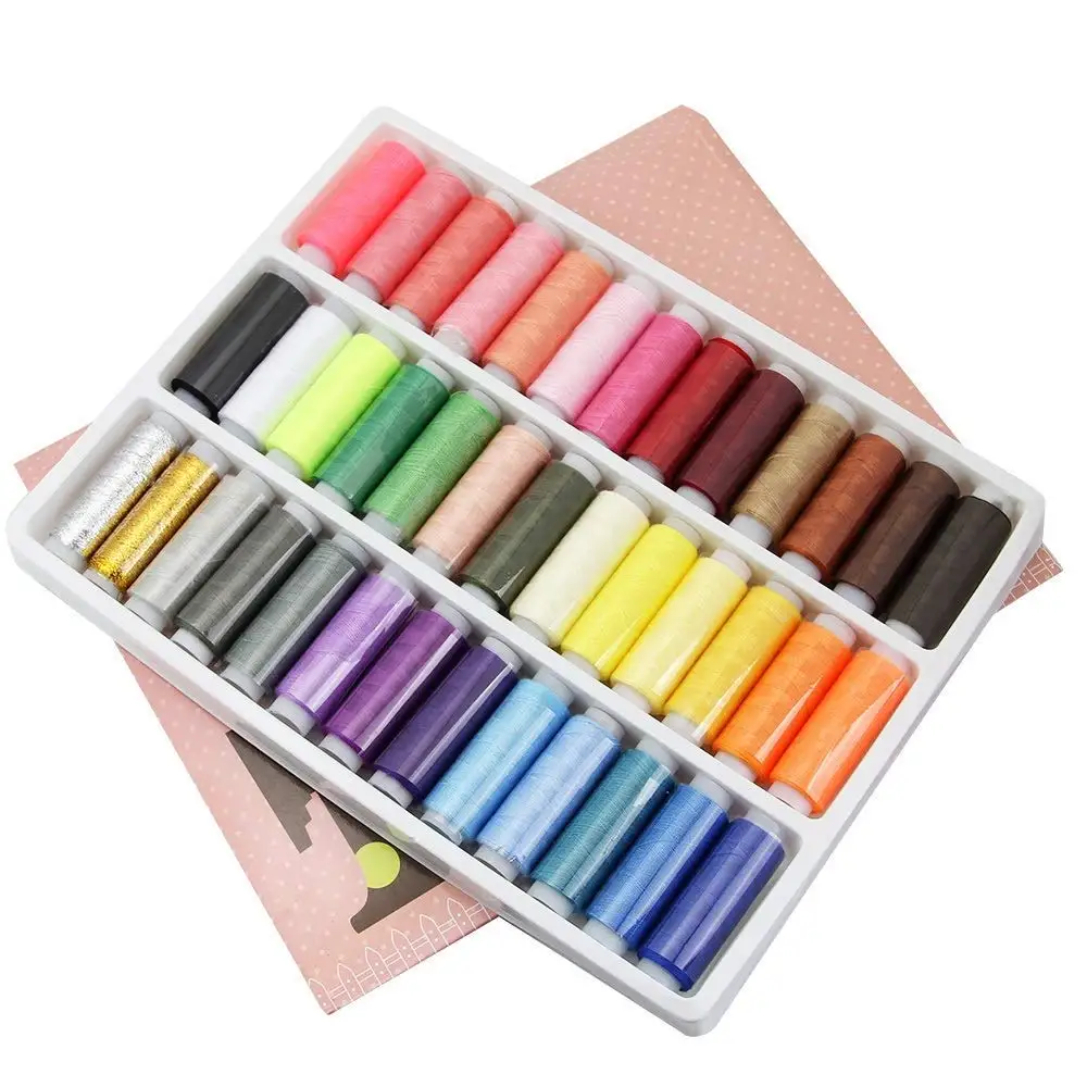 

39 Spools Polyester Thread Sewing Thread Box Set for Most Sewing Machine Hand Quilting Stitching Thread Sewing Accessories