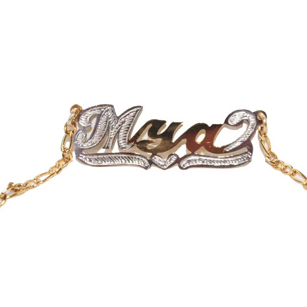 

Double plated Initial custom cartoon name necklaces gold plated personalized, Gold /silver