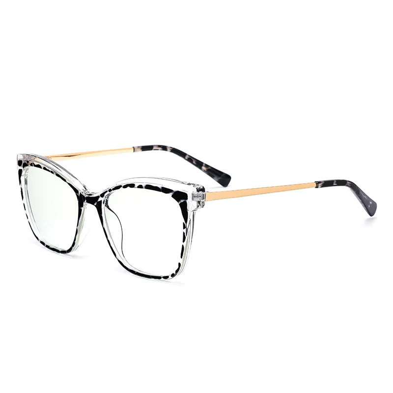 

2021 New Trend Metal Spring TR90 Anti-Blue Light Glasses Fashion Blue Film Flat Glasses For Men And Women