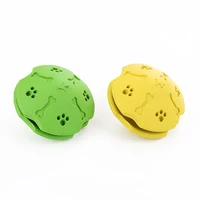 

durable flying saucer rubber pet toy Interactive Rubber Dog Treat Ball Dispenser Toy