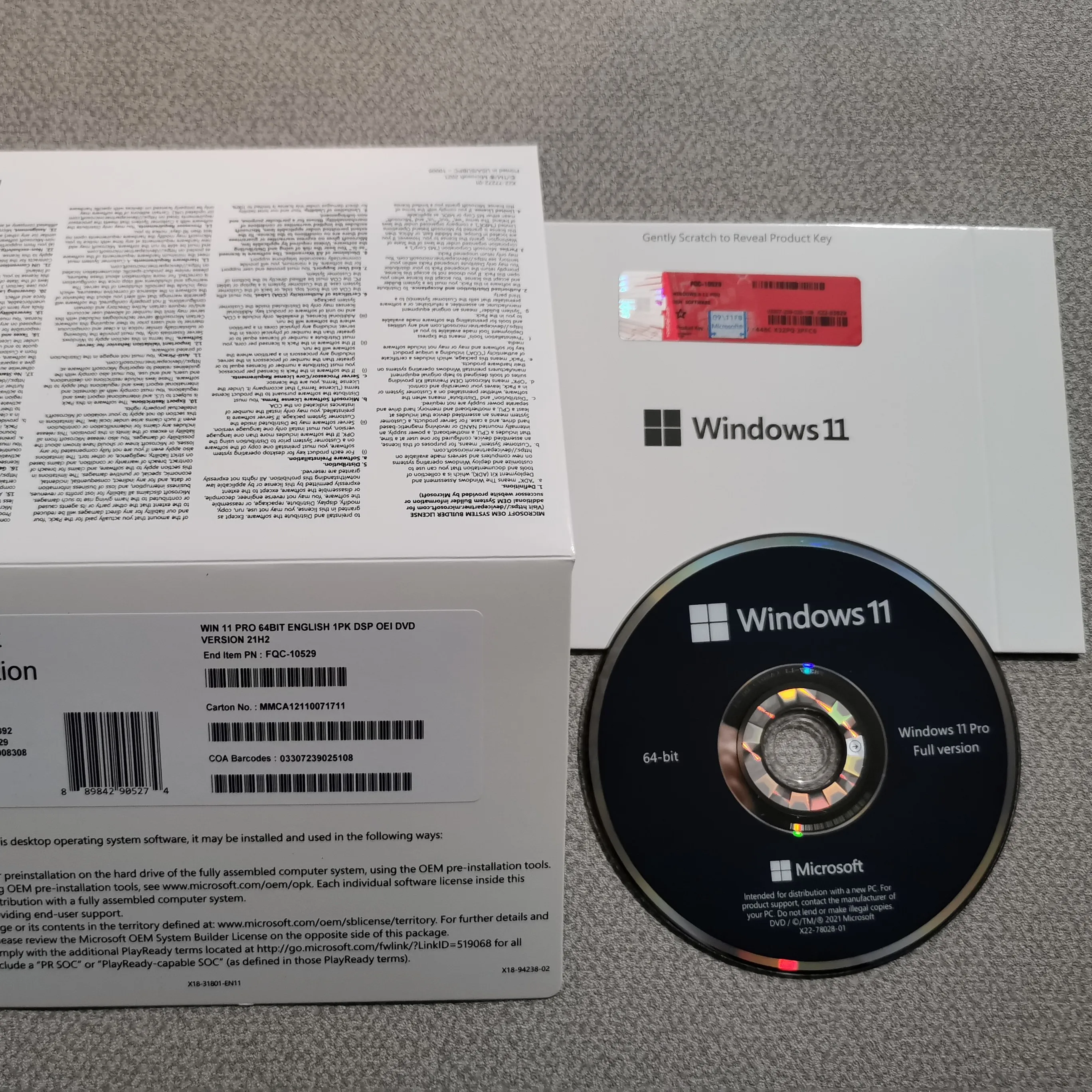 

Windows 11 Professional 64BIT OEM full package English 1 PK DHL free Shipping Original DVD
