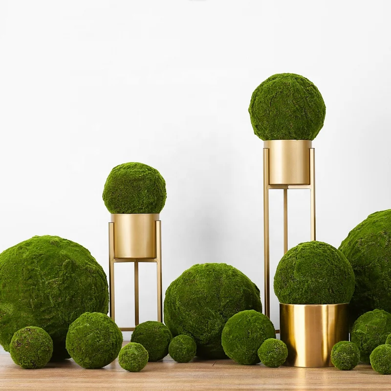 

indoor decorative fake plant Home garden ornamental green balls artificial marimo moss ball