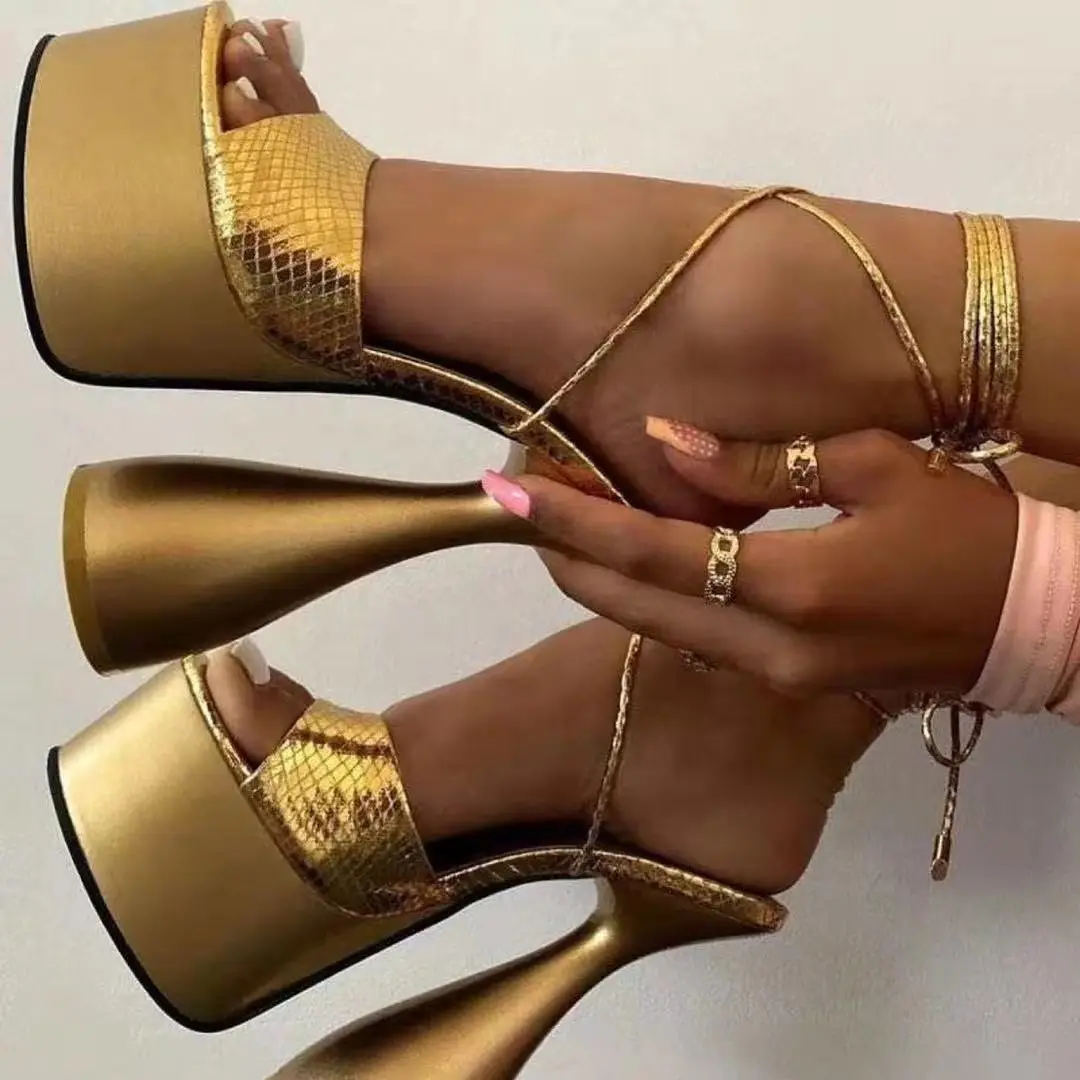 

Platform sandals 2021 new fashion ladies sexy lace-up sandals designer high heels, Any color