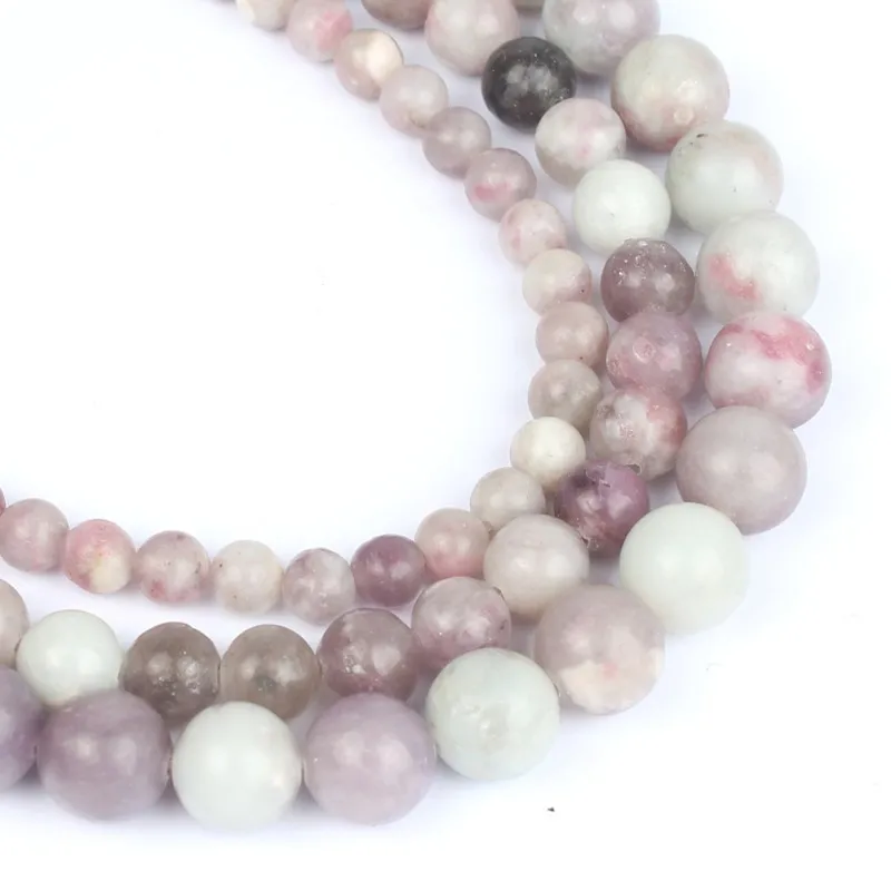 

4/6/8/10MM Natural Round Beads Lilacs Jasper Stone Loose Beads For Jewelry Making Diy Bracelet Necklace