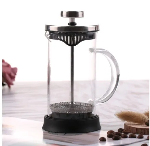 

Custom French Press Coffee Maker coffee tea sets with Stainless steel lid and silicone base, Clear