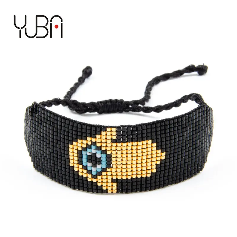 

Hand Fatima Bracelet Turkish Boho Miyuki seed bead Woven bracelet bangle for women