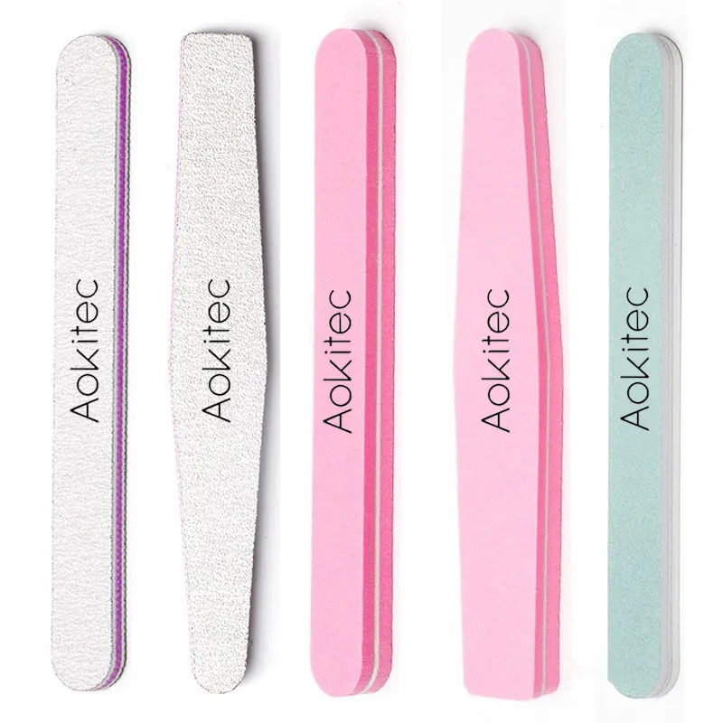 

Aokitec private label washable reusable professional double side 100 180 grit buffer nail file, Customized color