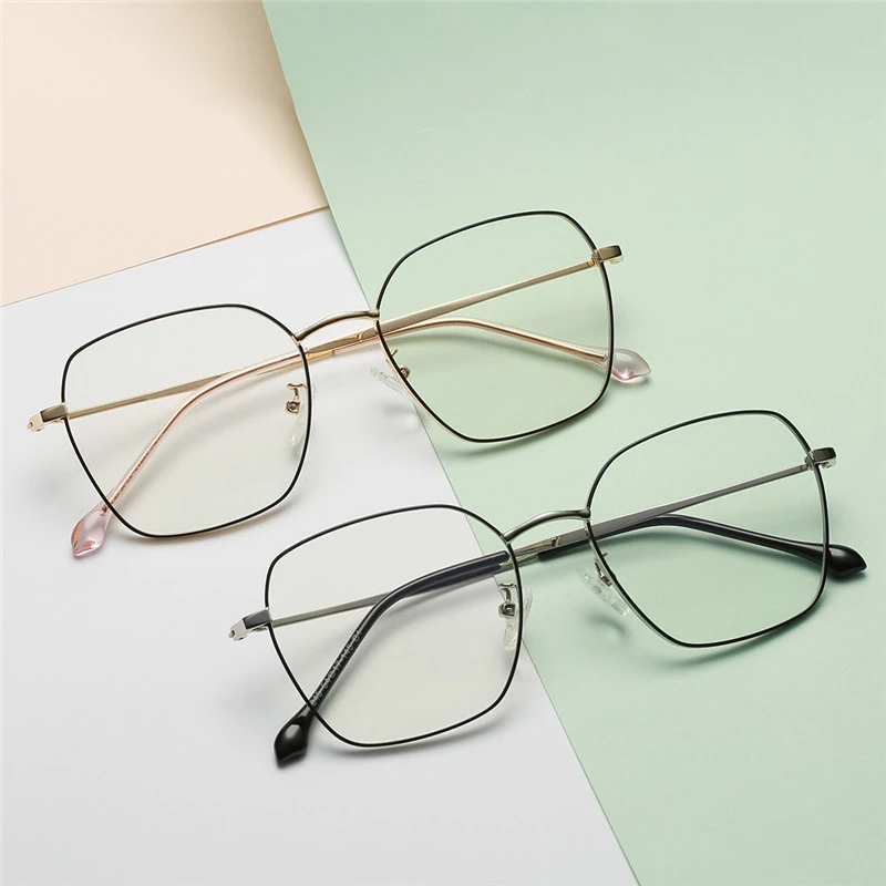 

HBK 2021 High quality matel eye glasses computer blue light filter glasses spectalce eyewear classic optical glasses frames