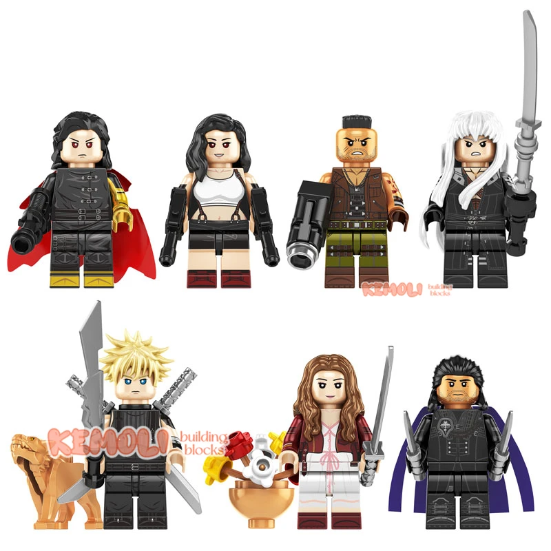 

KF6187 Tifa Lockhart Barret Wallace Sephiroth Cloud Strife Final Fantasy Game Series Mini Bricks Building Block Figure MOC Toy