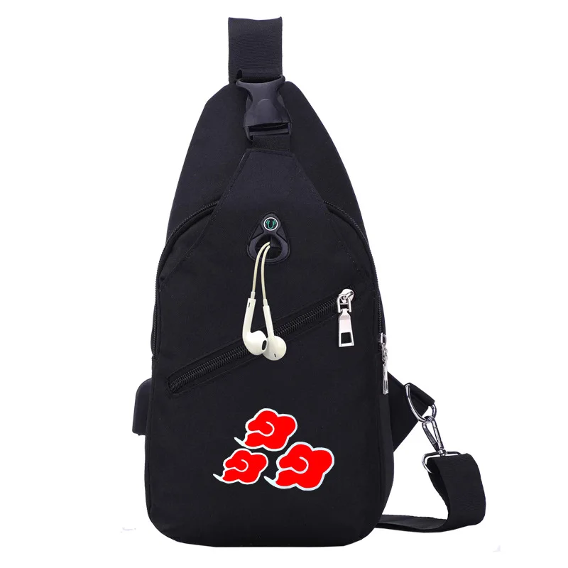 

Hot Anime Naruto Oxford USB School Shoulder Bag for Fans, As the picture