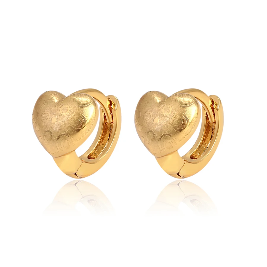 

98877 xuping Fancy Jewelry Cheap Unisex hoop gold plated heart earring, Picture shows