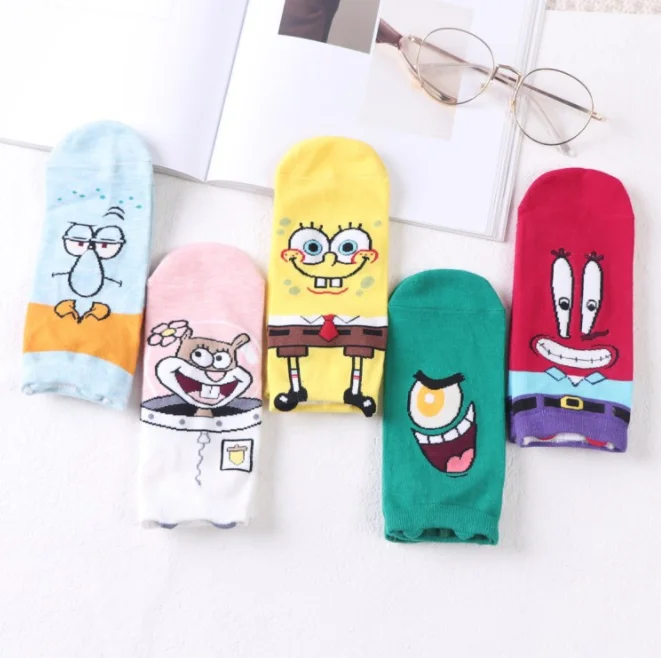 

2019 New Cartoon Cute Short Socks Women Funny Female White Ankle Socks Kawaii Women Girls Boat Socks, As shown
