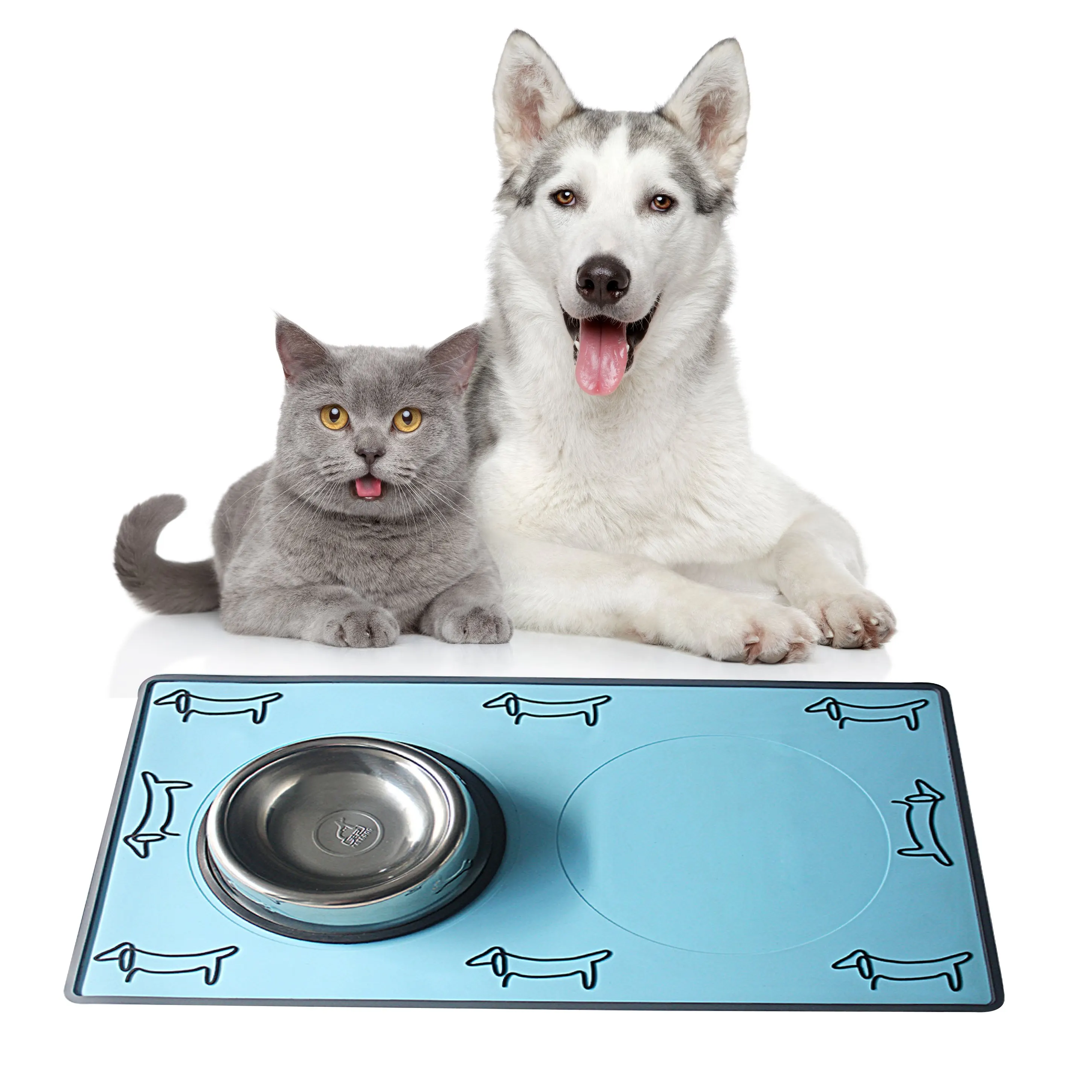 

Different colors fashion design pet shop feeding pvc silicone food grade pet mat, Any pantone color customized