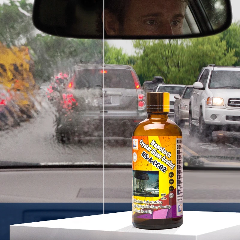 

Water repellent spray glass coating for car