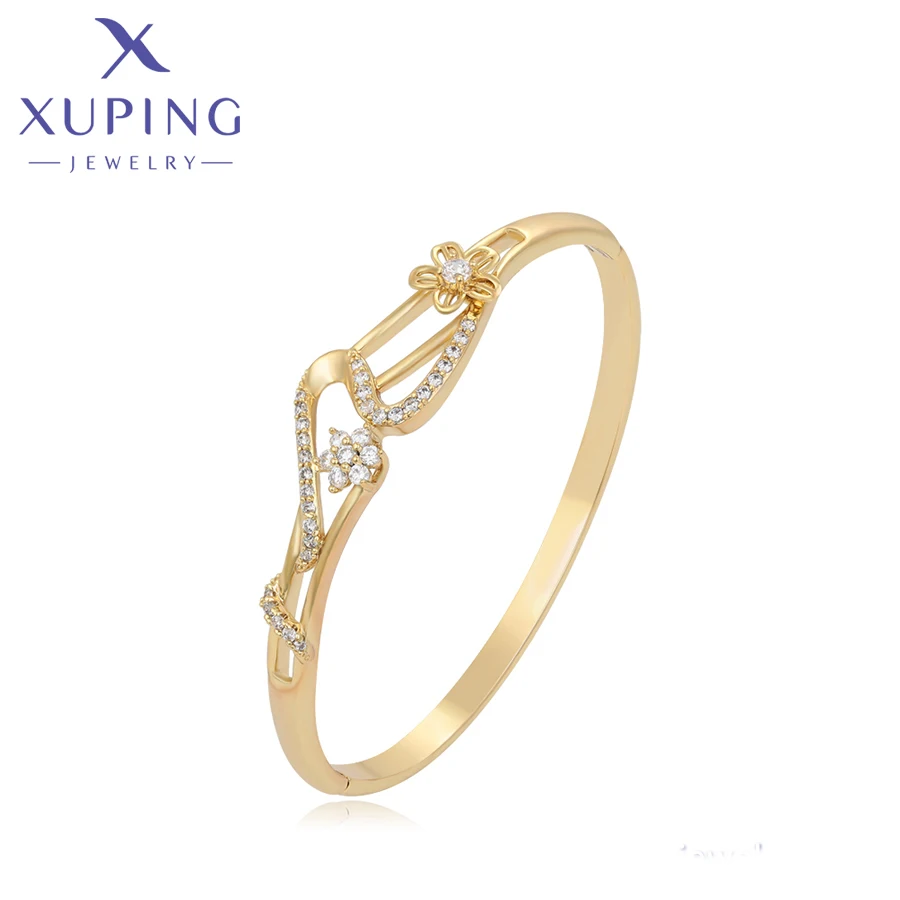 

S00170091 xuping jewelry luxury bracelet flower bangle for women man simple elegant delicate trendy vintage diamond bangle