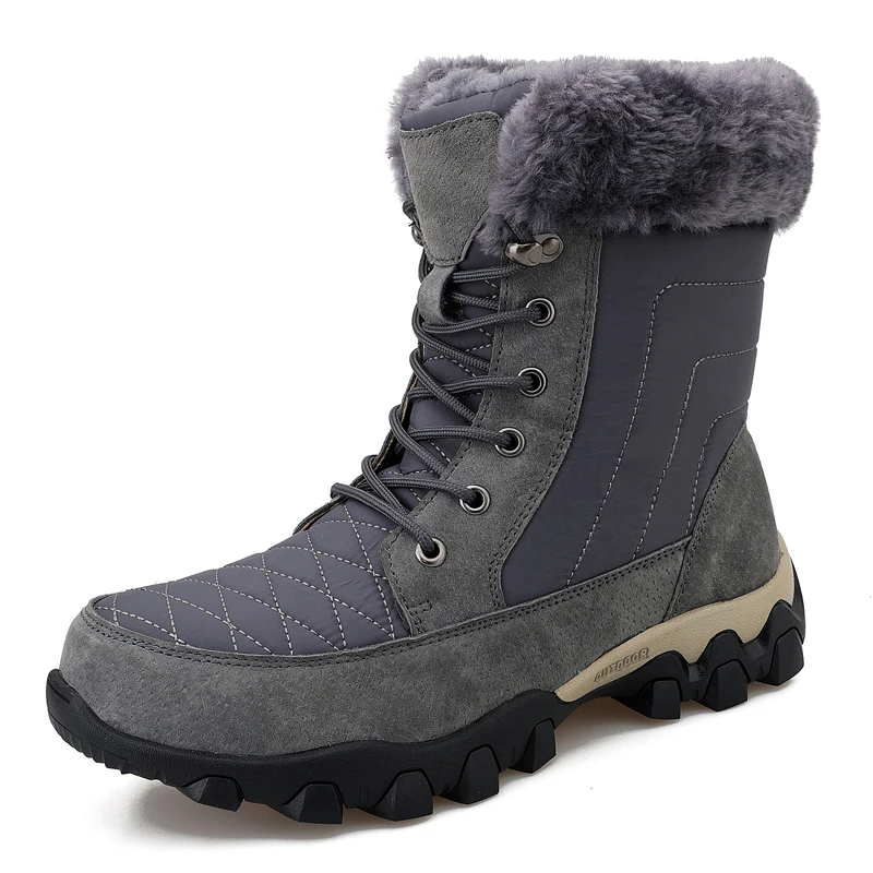 

Winter large waterproof elevated men's Plush warm snow boots outdoor leisure sports cotton shoes, Picture shows