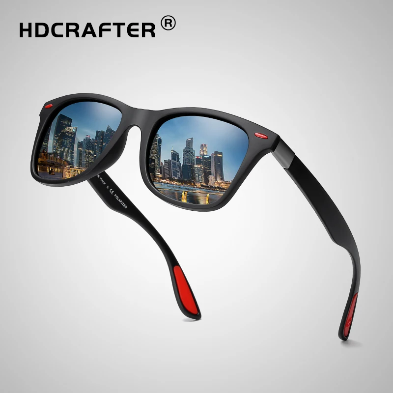 

HDCRAFTER Classic Polarized Driving Square Frame Sunglasses for men UV400 BRAND Design Fashion eyewear hot sales 2021