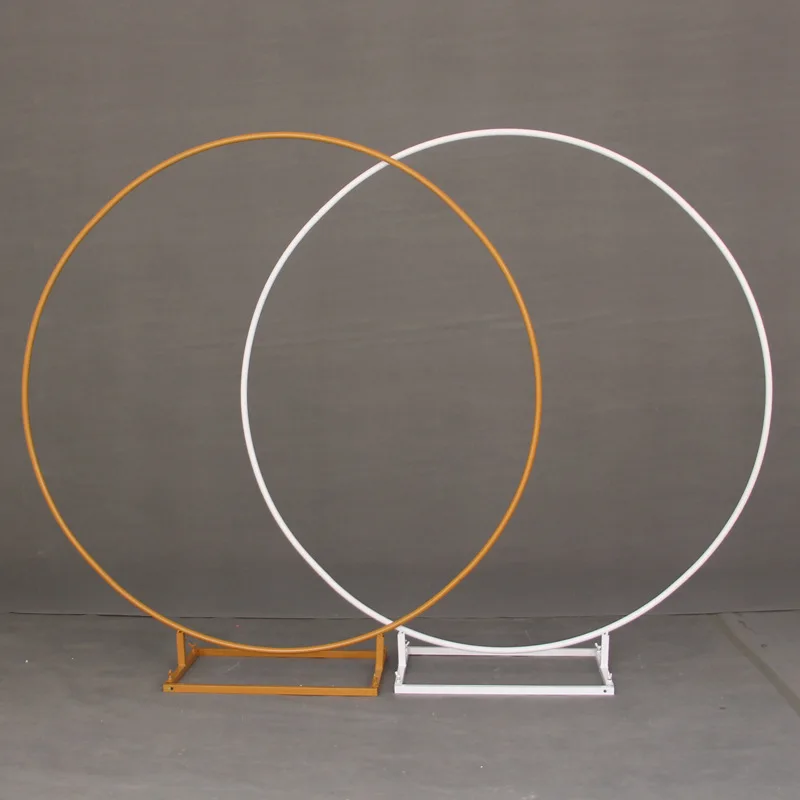 

New large base circle wedding decoration gold balloon garland arch hoop stand kit metal arch round background