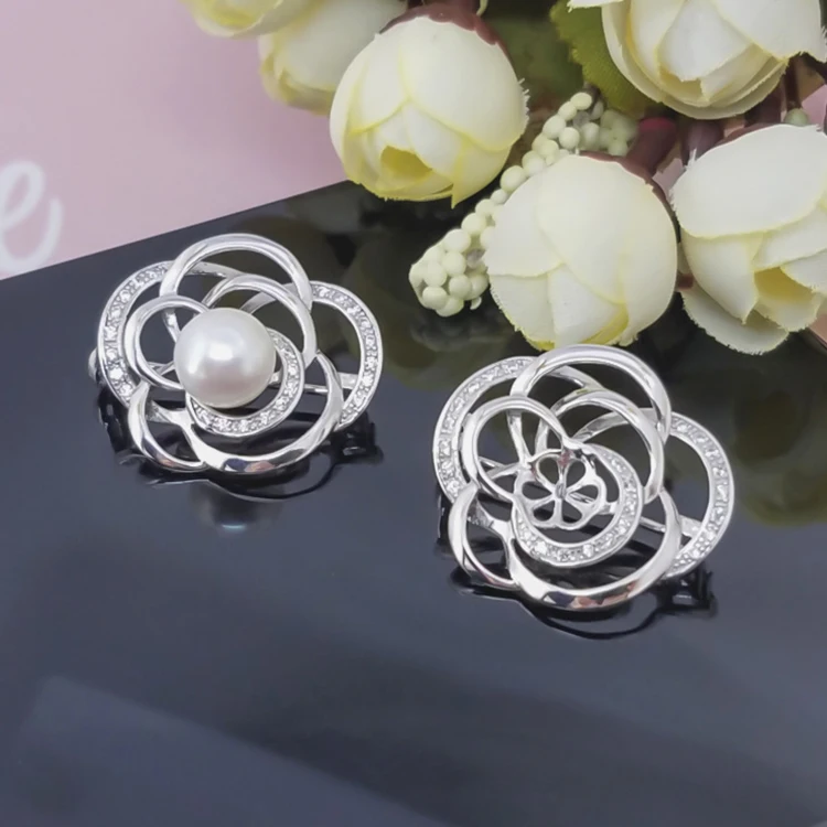 

Wholesale Wedding Luxury Flower Pearl Brooch Jewelry Pin