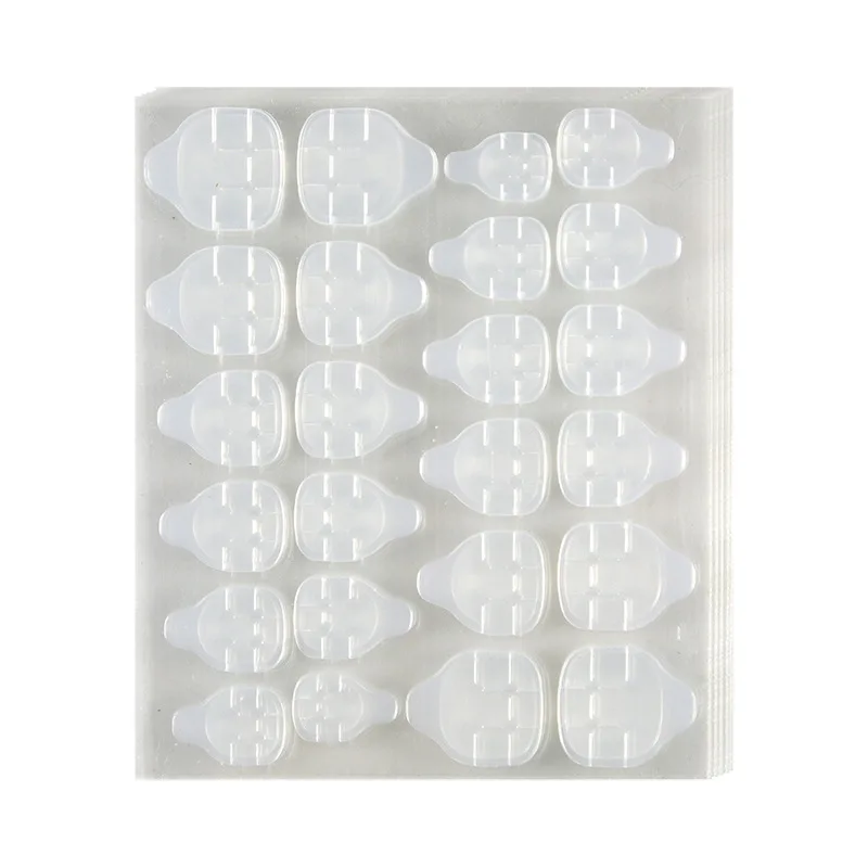 

24pcs/ Sheet Factory Price DIY Nail Jelly Double-Sided Tape Label Transparent Nail Sticker Adhesive Tabs Wholesale