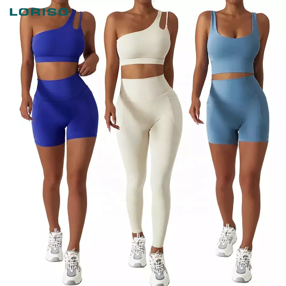 

2022 Women manufacturers custom yoga leggings luxury female gym suit top sports clothes apparel athleisure wear set for women