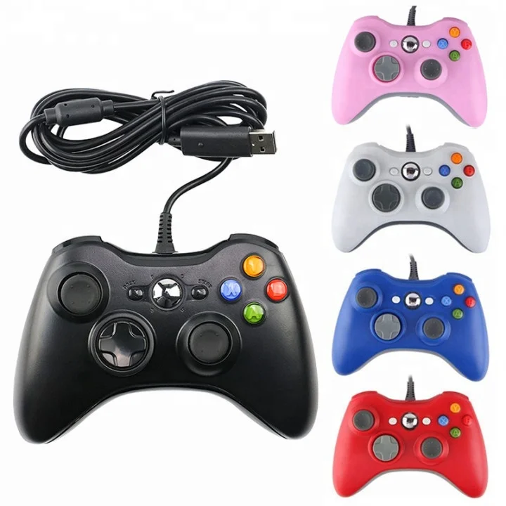 

Dropshipping USB Wired Remote Controller Joypad Gaming Console Controller Gamepad Joystick For XBOX 360 PC, Black , white , blue , pink , red