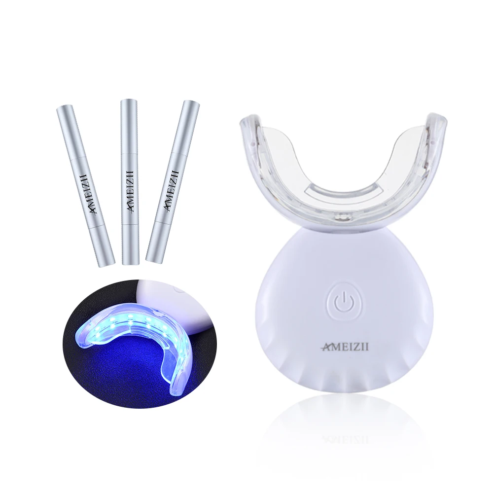 

Custom Logo Ultrasound Teeth Whitening Machine Zahn Bleaching Lamp Kit LED Dental Whotening Care Cleaner Gel Blanqueador Dental