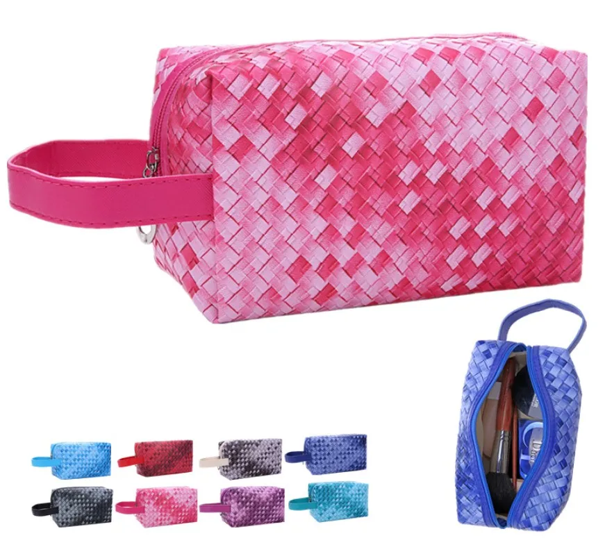 

Weaven Pattern waterproof PU leather Cosmetic bag Set , Travel bag, Toiletry bag