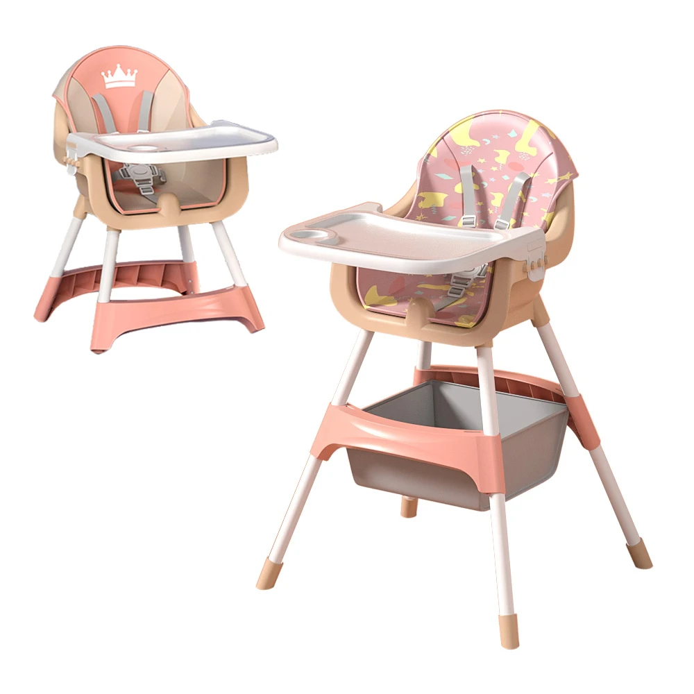 

Wholesale Baby Series High Quality 3 in 1 Dining High Chair Multi-functional Foldable Baby Feeding Highchair, Blue/green/pink