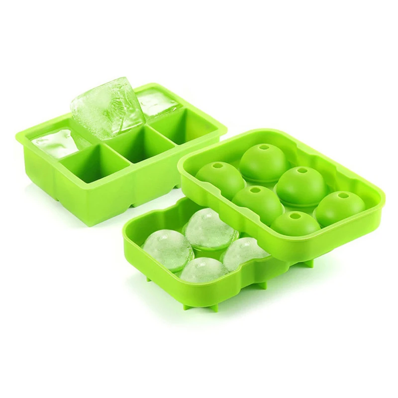 

Hot sale 6 Ice Cube Trays Ice Sphere Ball ice cube tray Whisky, Green ,black ,blue