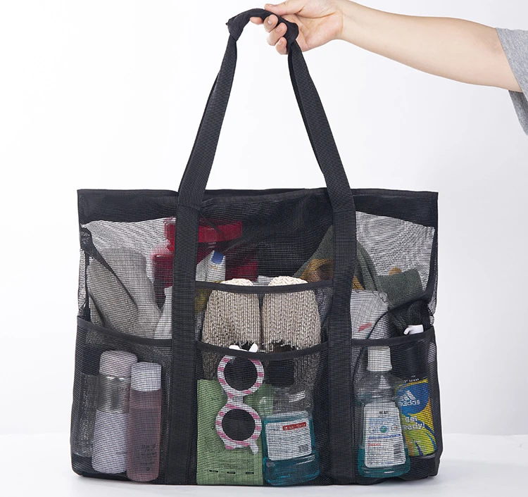 

Wholesale Lightweight Portable Bathroom Organizer Picnic Family Beach Tote Bag with Handles, Custom patterns