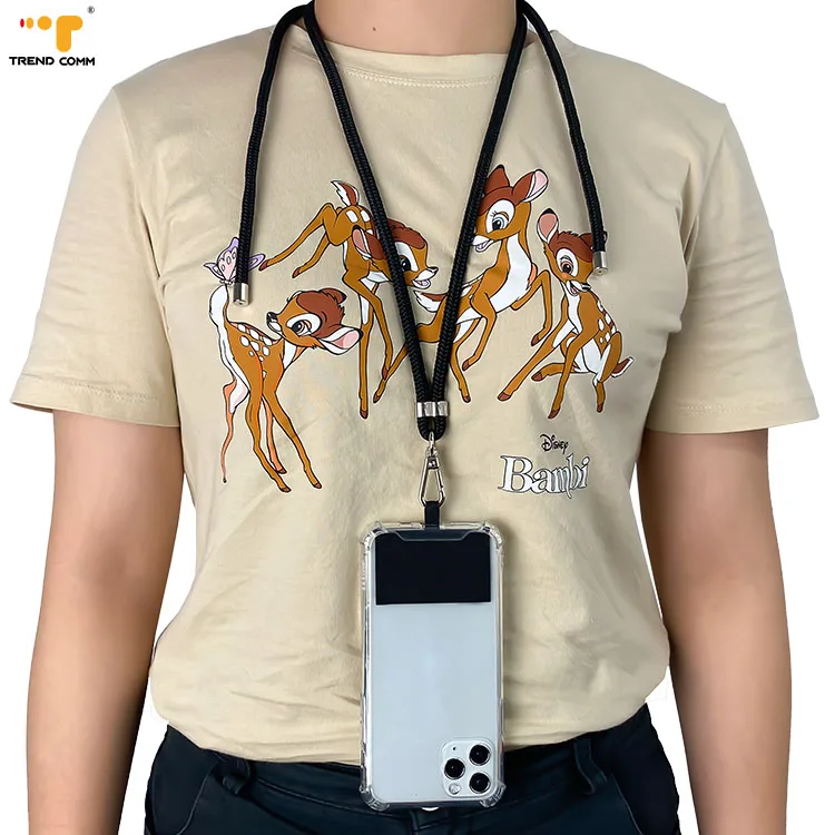 

2021 Amazon online Custom Nylon lanyard Keychain Universal polyester PVC Phone Necklace Strap Cord