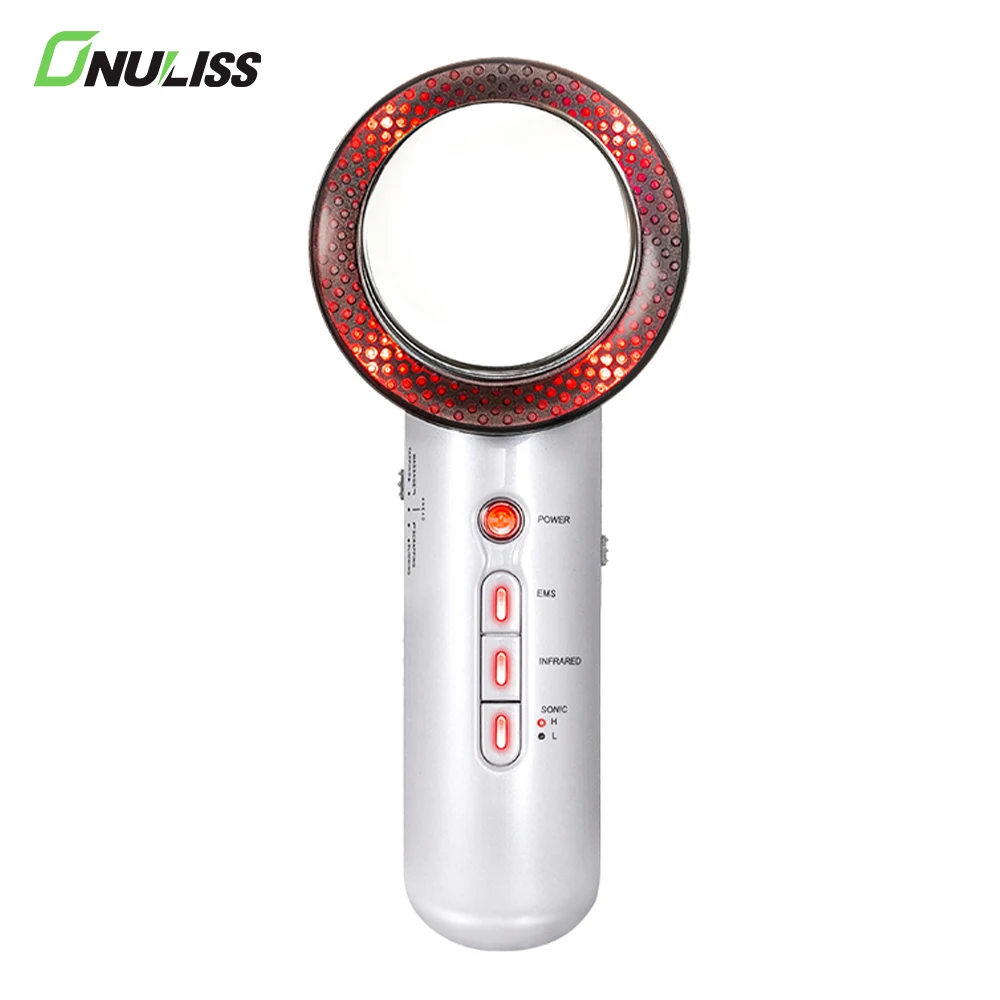 

3 in 1 Hand held Professional Ultrasonic Slimming Machine Beauty Personal Care With Women, Pearl white