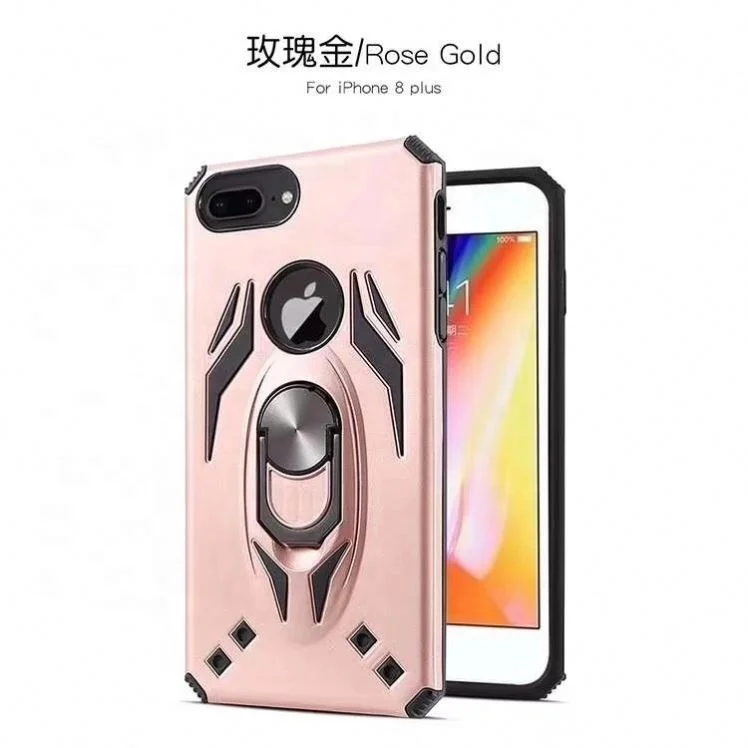 

2 In 1 Tpu Pc Mobile Phone Case And Accessories Cell Cover For Iphone 8 Plus With Finger Ring