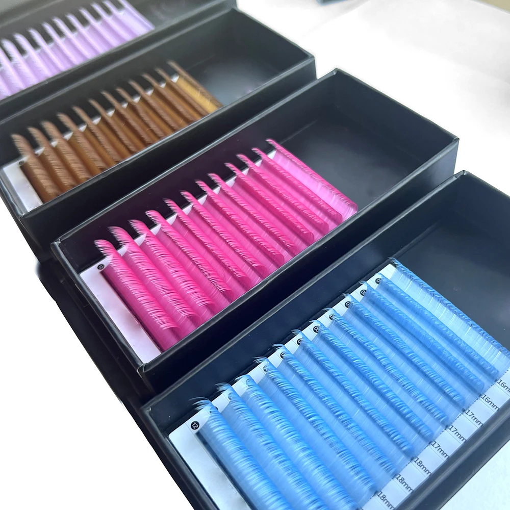 

private label colored las extension cashmere eyelash extensions color lash extensions supplies colorful lash trays, Black