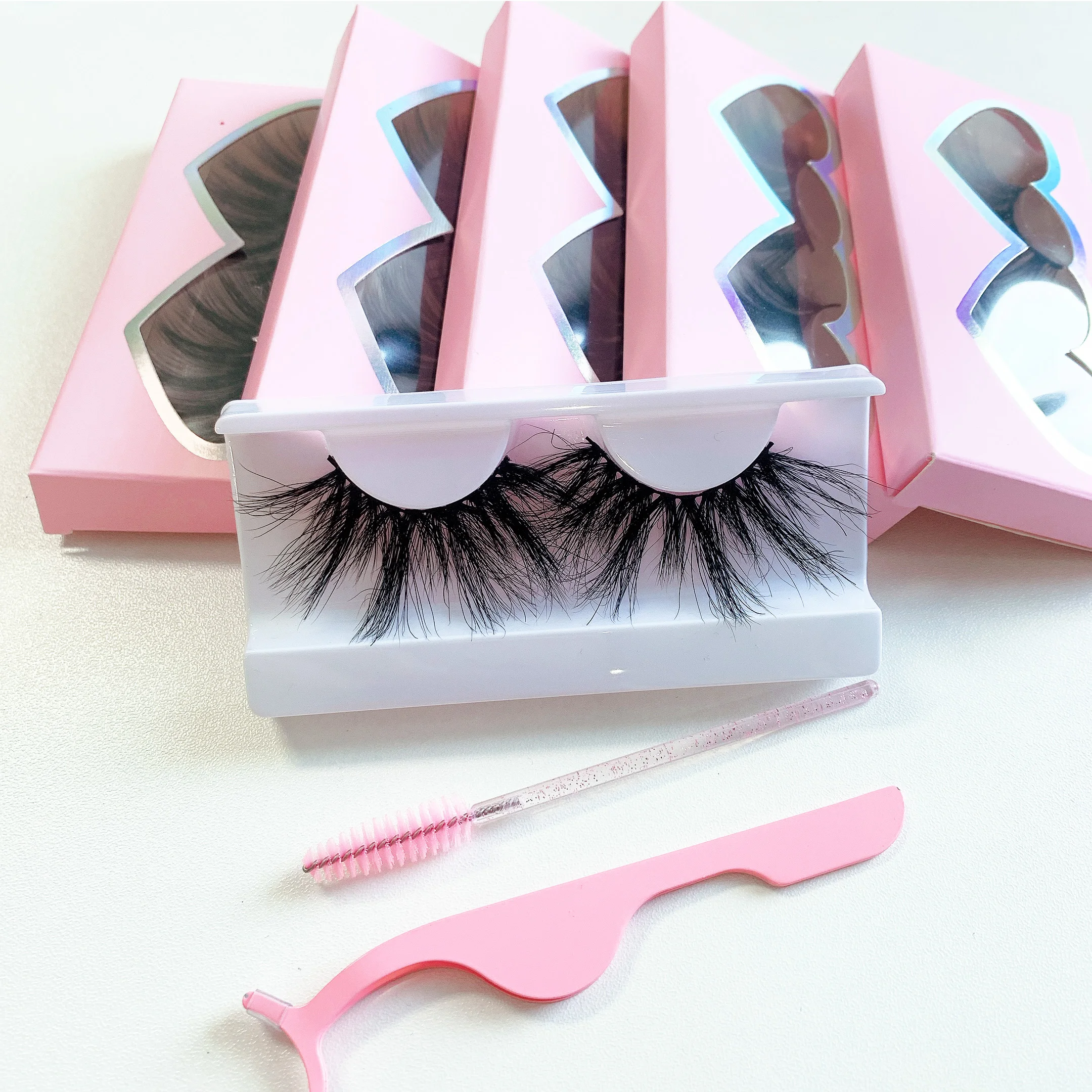 

China eye lashesh vendor customized boxes mink eyelash superroots lashes3d wholesale vendor 25mm mink lashes, Black color