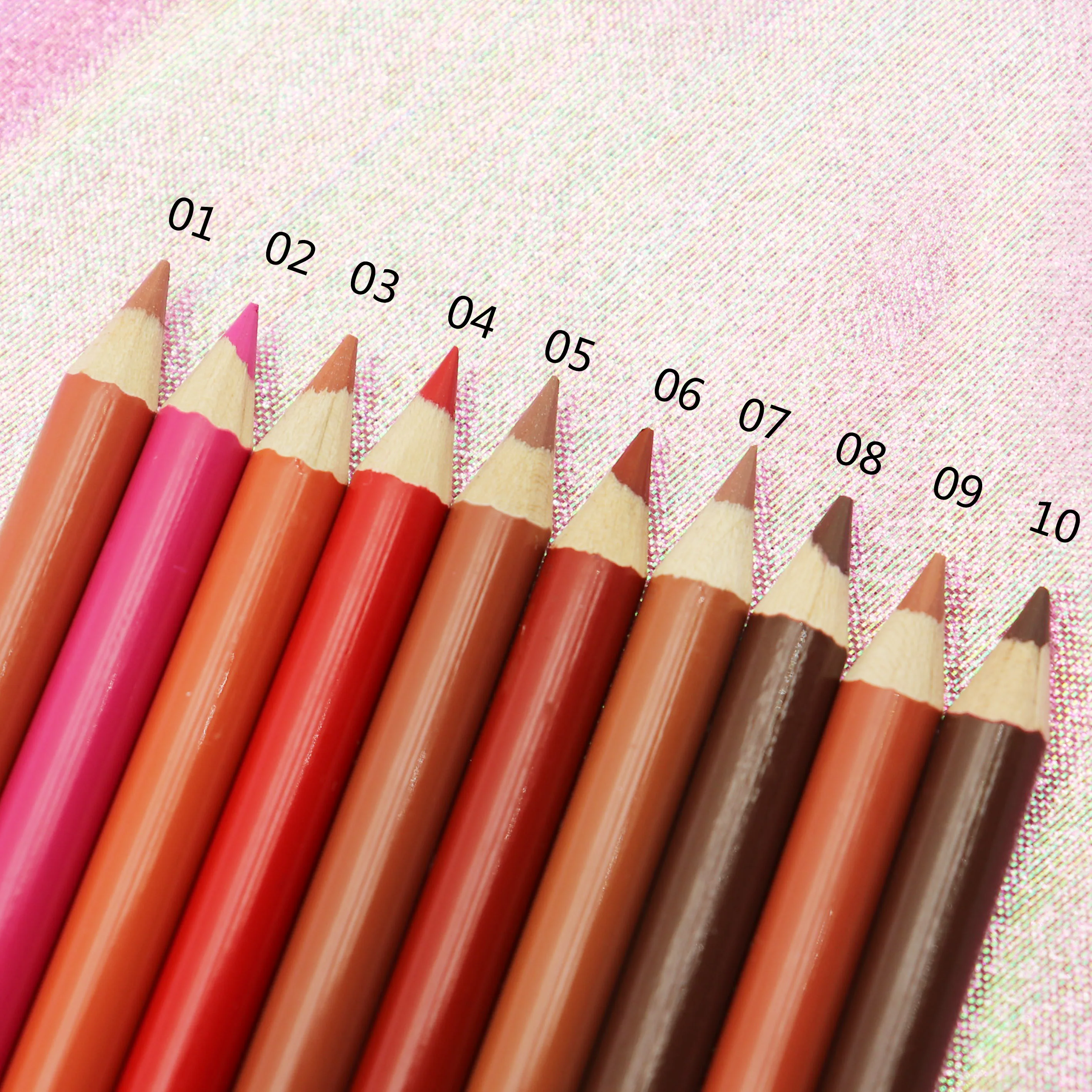 

Private Label Wooden Lipliner with Long Lasting Waterproof Pigment, 10 colors lipliner