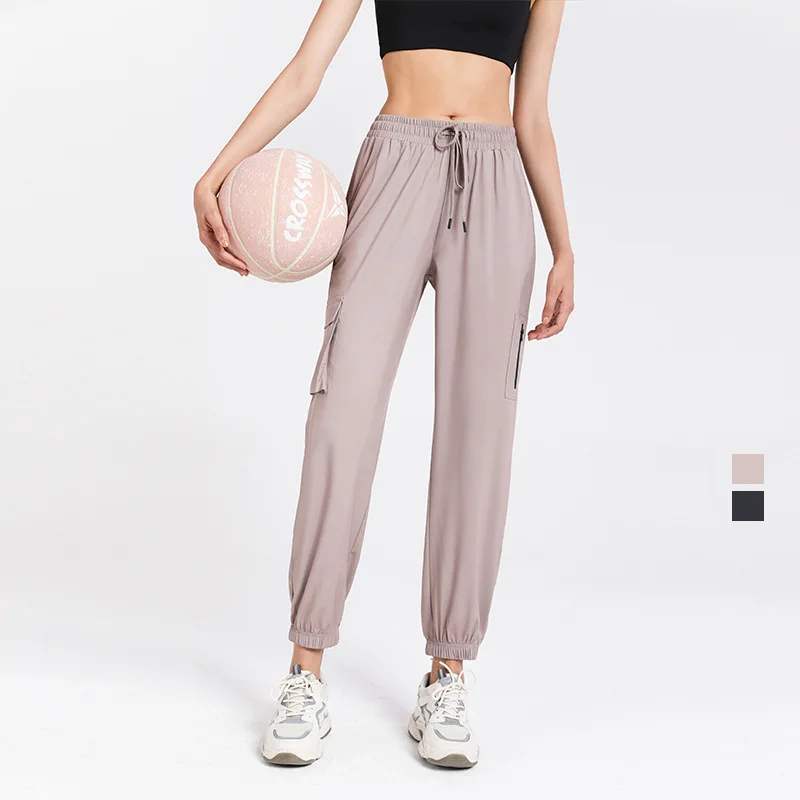 

2021 Yoga Women's Loose Sweatpants Running Fitness Leisure Outdoor Stretch Pants Two-color Polyester Fashion Trend Pants