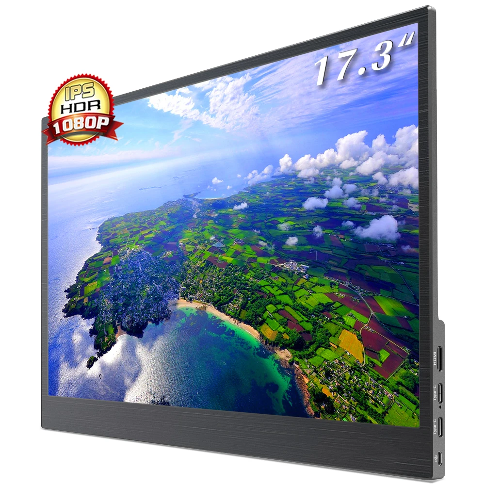 

1080p Led 17.3 Inch Game For Computer Type-c Battery Portable 173 Portable Gaming Hdr Monitor Usb Power Monitor Type C