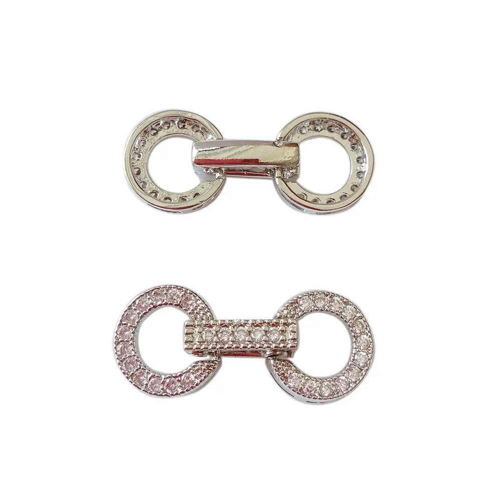 

DIY high quality 18k gold plating circle clasp for jewelry , necklace clasp,bracelet clasp,, White gold