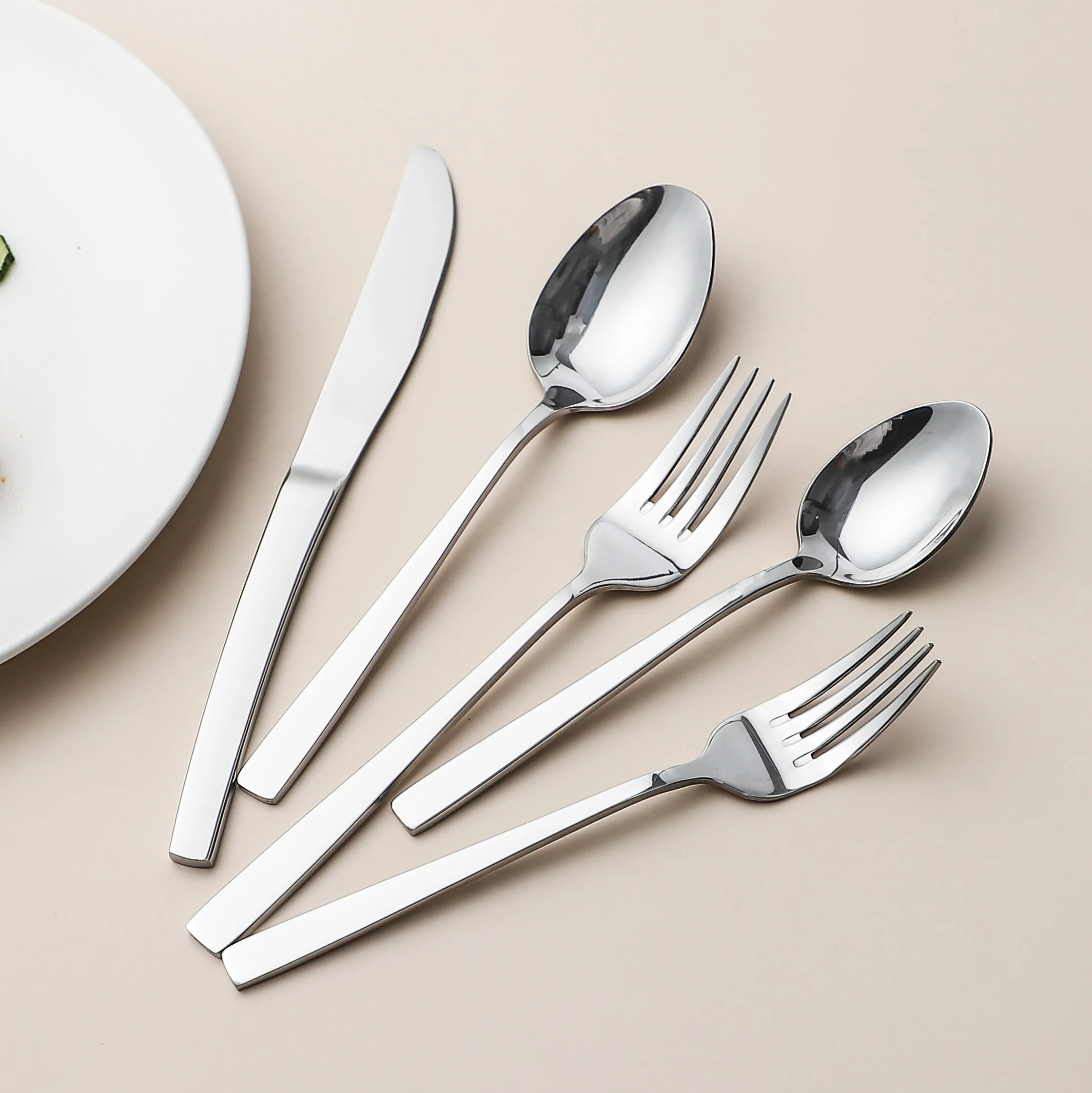 

5 pcs/20 pcs Luxury Cutlery Set stainless steel Silverware/Gold /Black/Colorful Stainless Steel cutlery fork and spoon gift set, Customized