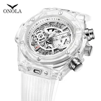 

ONOLA 6812 Unique Design Transparent Silicone Mens Army Quartz Sport Watch