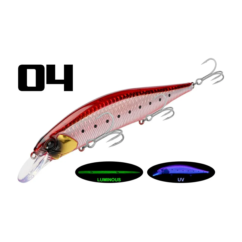 

Honoreal Fishing minnow lures 120mm 18g suspending floating saltwater plastic fishing baits with UV color