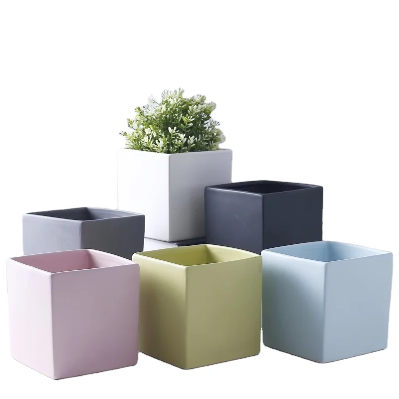 

Lowest price artificial marble square durable flower pot for household, Customized color