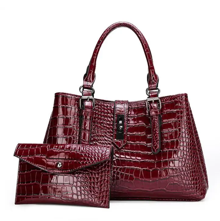 

2021 new model bags fashion handbag set large tote bag pu leather luxury handbag set, Yellow,wine,coffee,black,brown