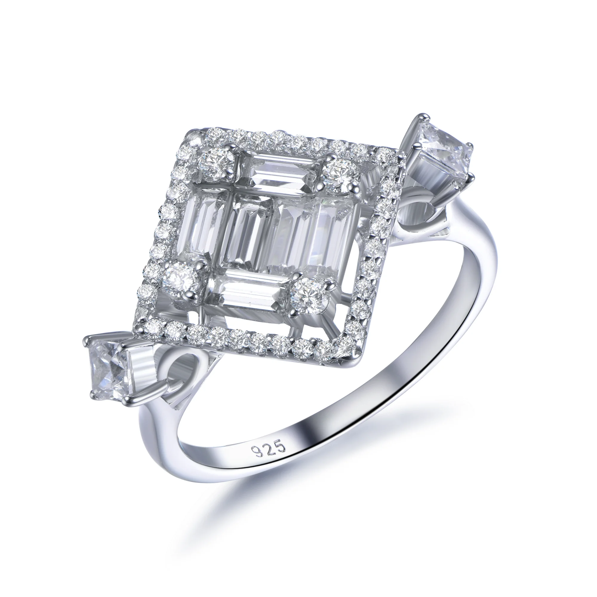 

925 silver jewelry fashion wedding rings charms women engagement zircon rings