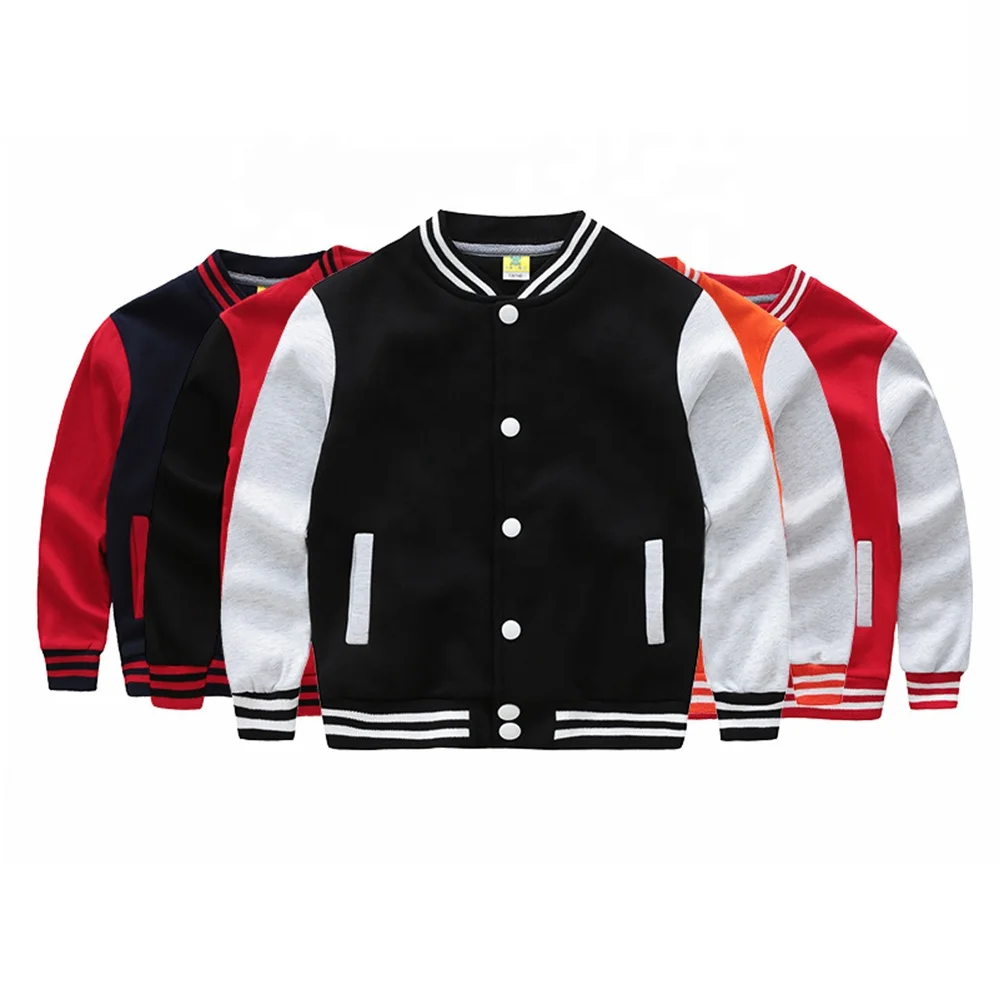 

Kid Varsity Jackets With Color block Sleeves Letterman Jacket Wholesale Blank 2021 Boys Kids Baseball Jacket, Multicolor selection