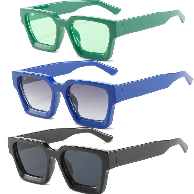 

Trendy personality black pc glasses wholesale custom oversized square sunglasses women men eyewear eyeglasses